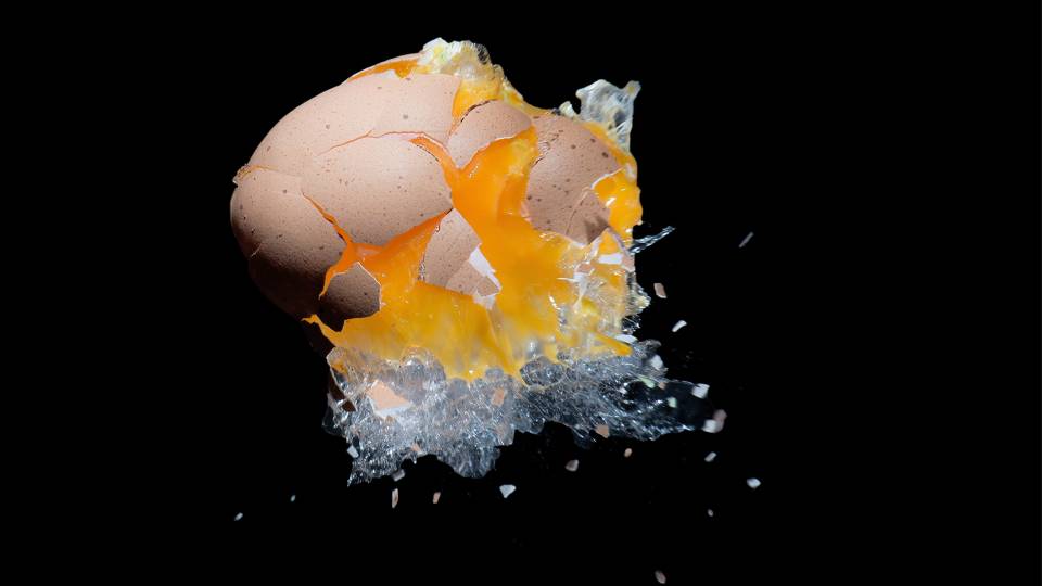 Breaking egg An egg being broken