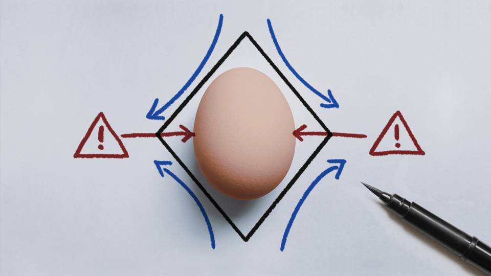 Diagram around an egg An egg being measured
